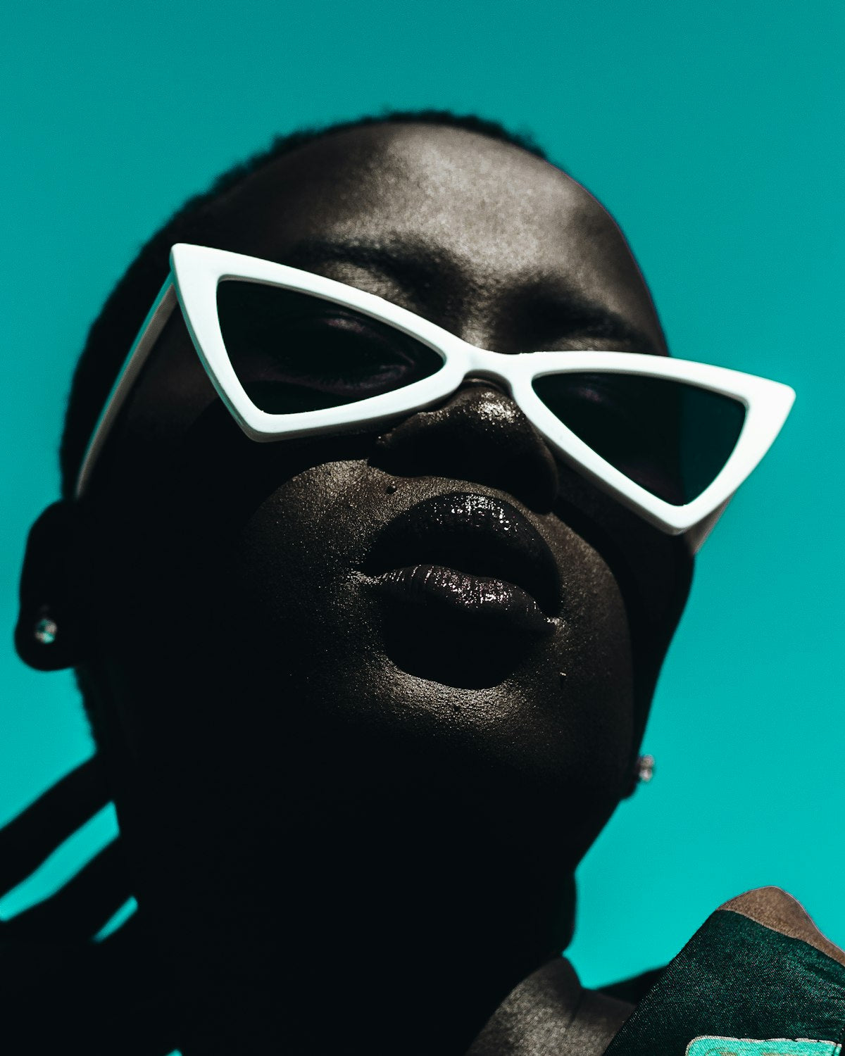 Woman wearing oversized fashion sunglasses